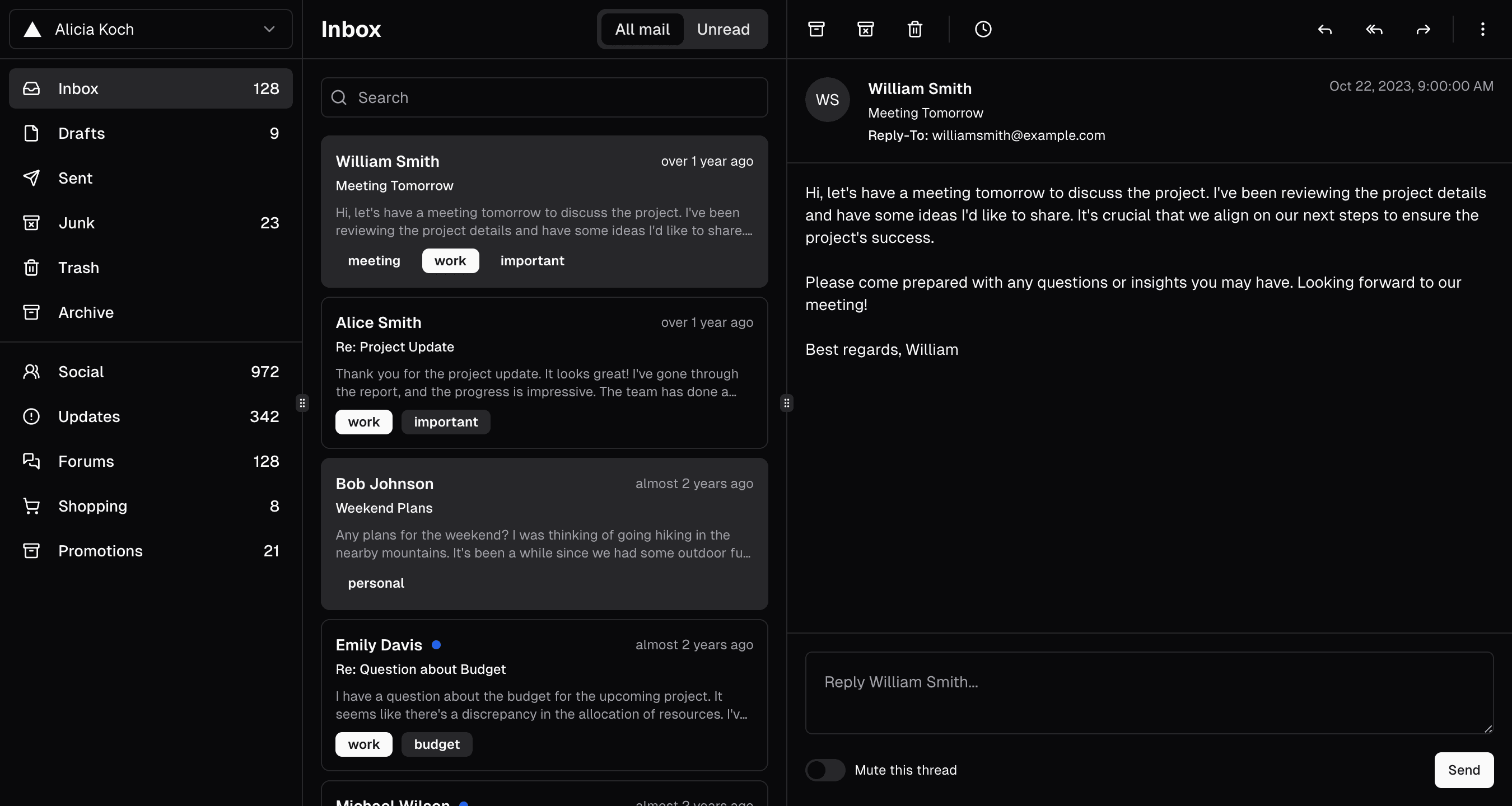 Dashboard screenshot